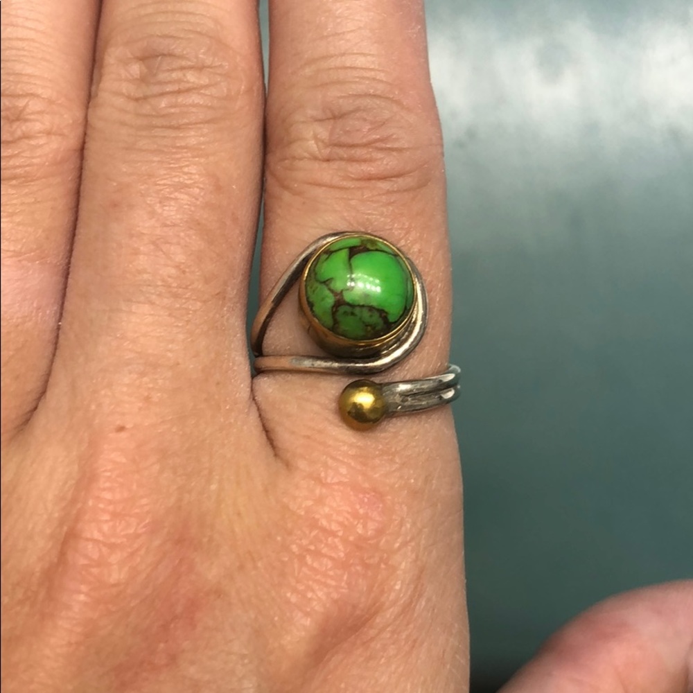Sterling silver Green turquoise ring